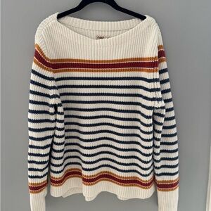 Faherty boat neck striped sweater